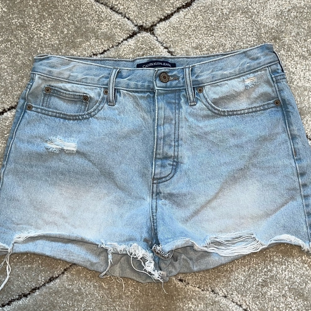 High waisted jean shorts